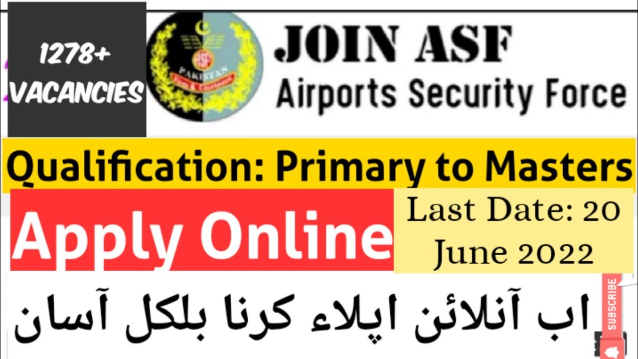 ASF New Jobs 2022 | How to apply Online For ASF Jobs | Airport Security Force Jobs 2022 |
