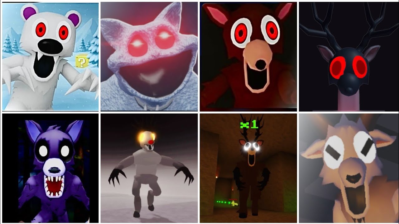 99 Nights in the forest Vs Deer Escape Winter Arctic  Deer Polar bear And Wild West all Jumpscares