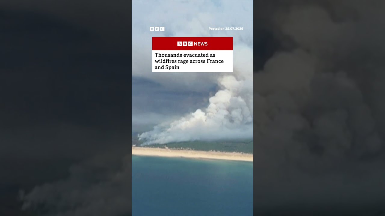Thousands evacuated as wildfires rage across France and Spain. #Spain #France #BBCNews
