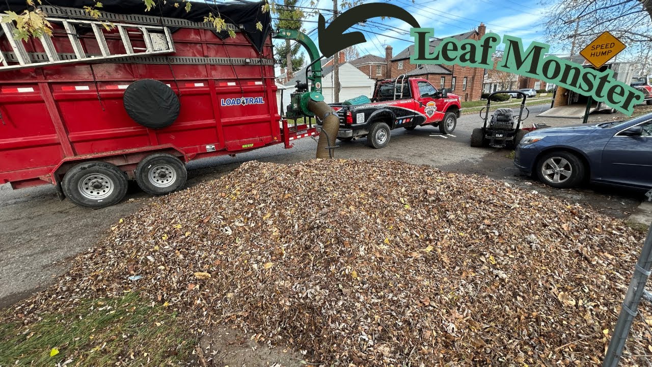 Vacuuming Leaf Piles with 37hp Debris Loader