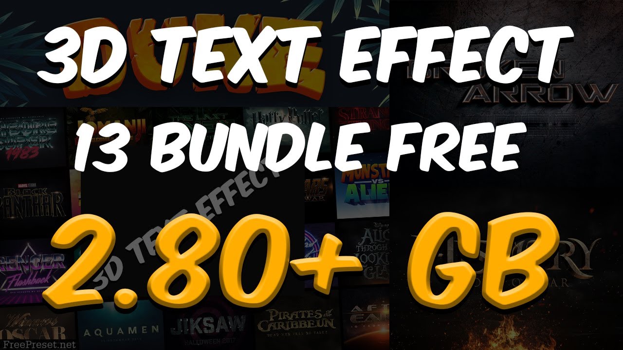 Mega Bundles Of 3D Photoshop Text Effect |Sheri Sk| |3D Text Effect Download In PSD Files|