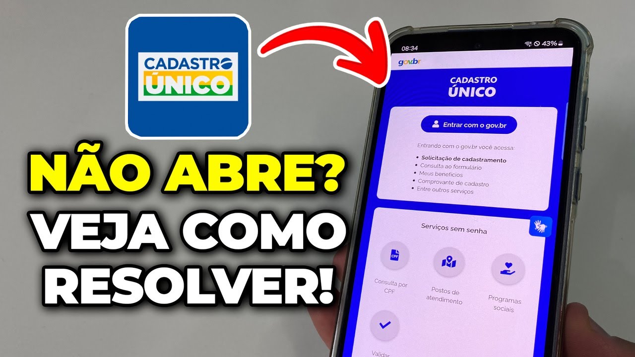 APLICATIVO DO CADASTRO &Uacute;NICO N&Atilde;O ABRE? (RESOLVIDO)