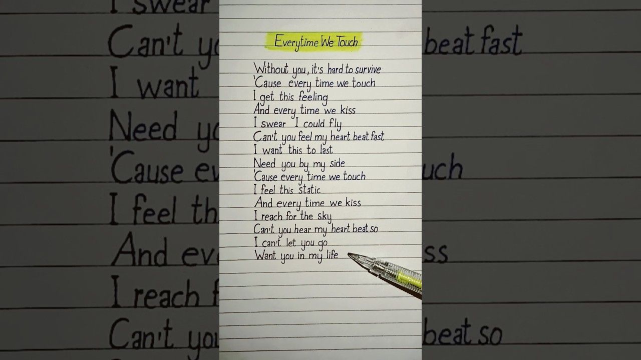 Everytime We Touch Lyrics Song by Cascada 