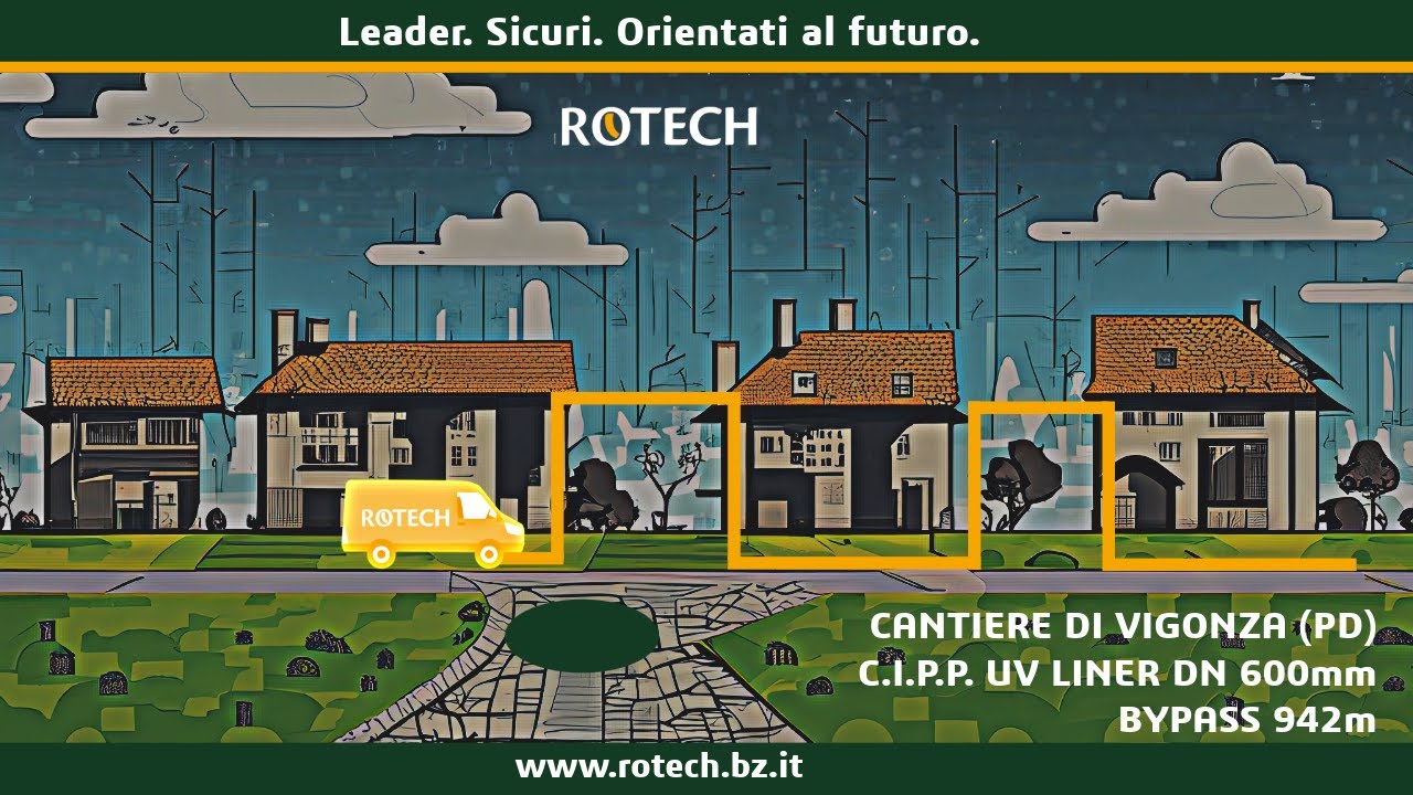 Rotech - CIPP UV LINER DN 600 - BYPASS AEREO comune di Vigonza (PD)