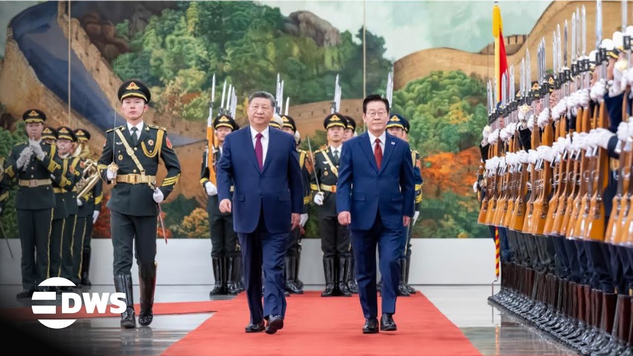WELCOME CEREMONY: Xi Jinping Honors South Korea's Lee With 21-Gun Salute & Military Parade | AC1N