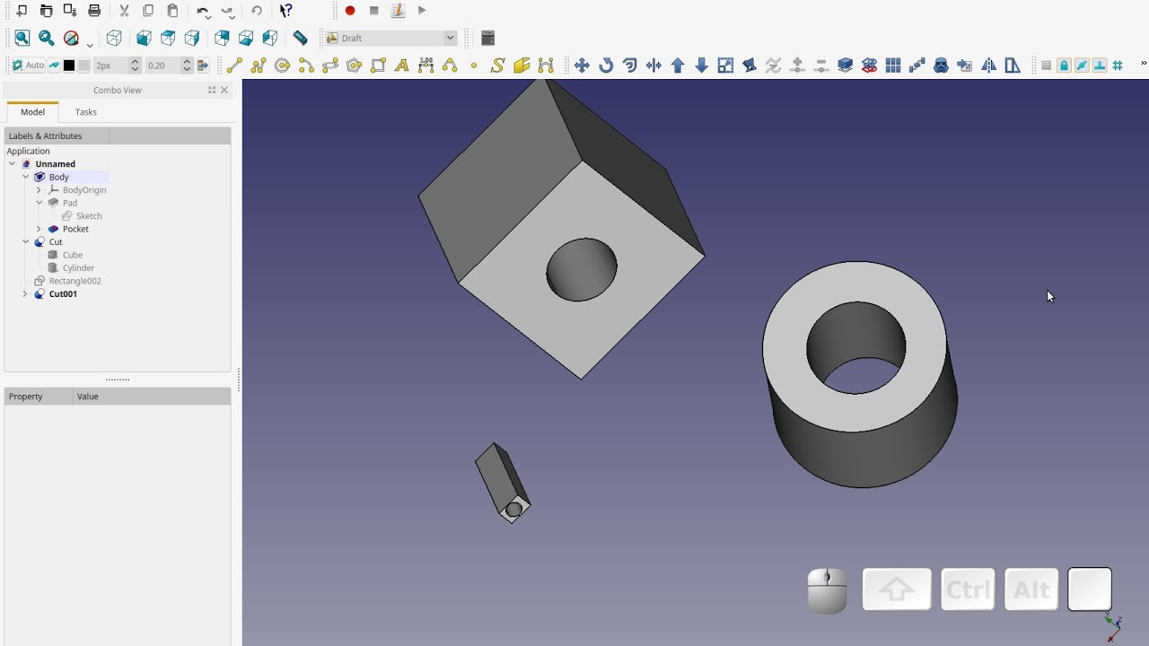 FreeCAD Boolean Cut: 3 способа вычитания геометрии (повторная публикация корректного материала)