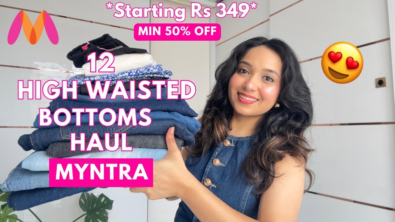 12 WOW Myntra High waisted Bottoms Haul 😍 | Grand Festive Days Sale💖| Isha Vinod Jain