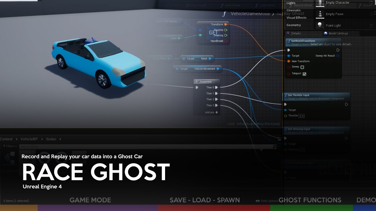 Race Ghost - How to Record and Replay an Ghost Car in UE4