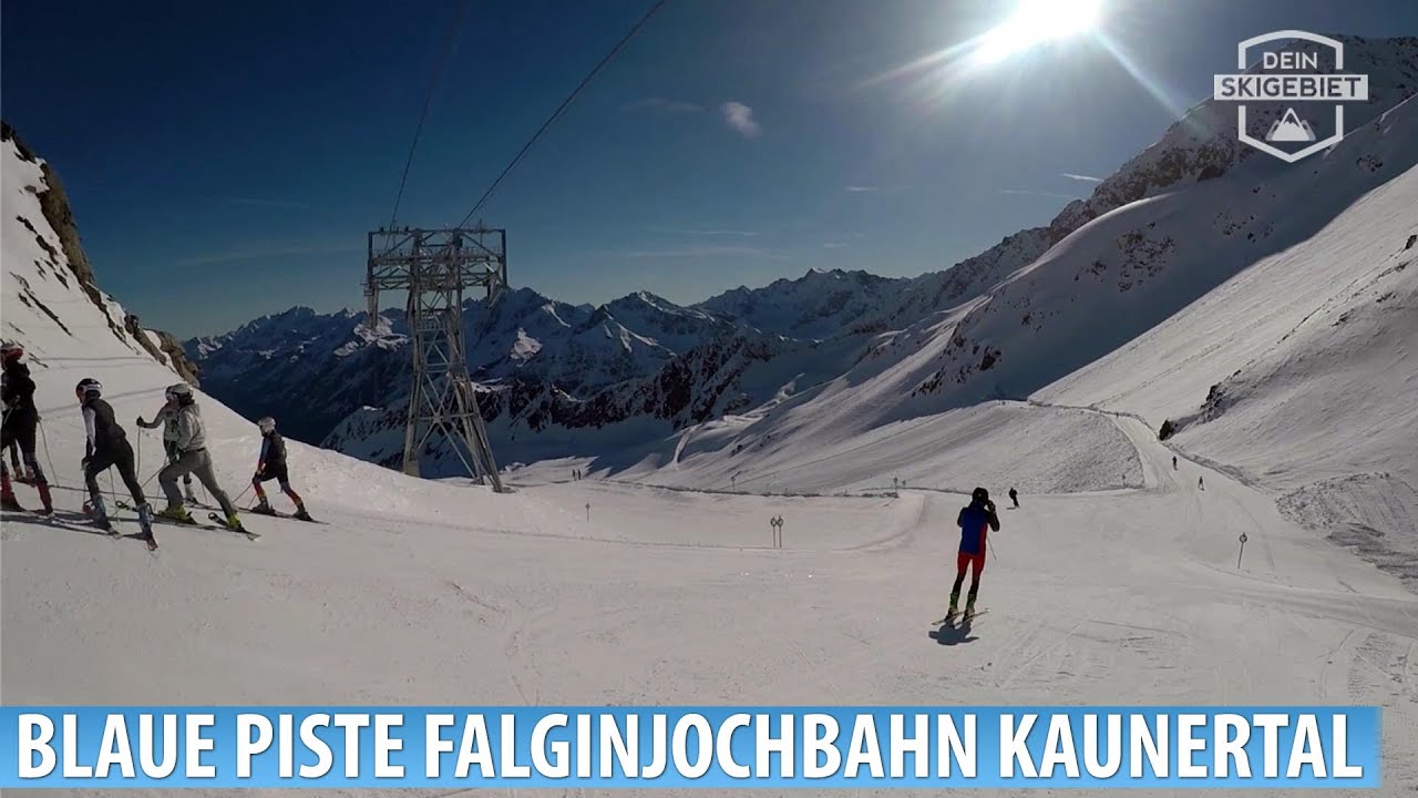 Blaue Piste an der Falginjochbahn am Kaunertaler Gletscher Ende Mai 2021