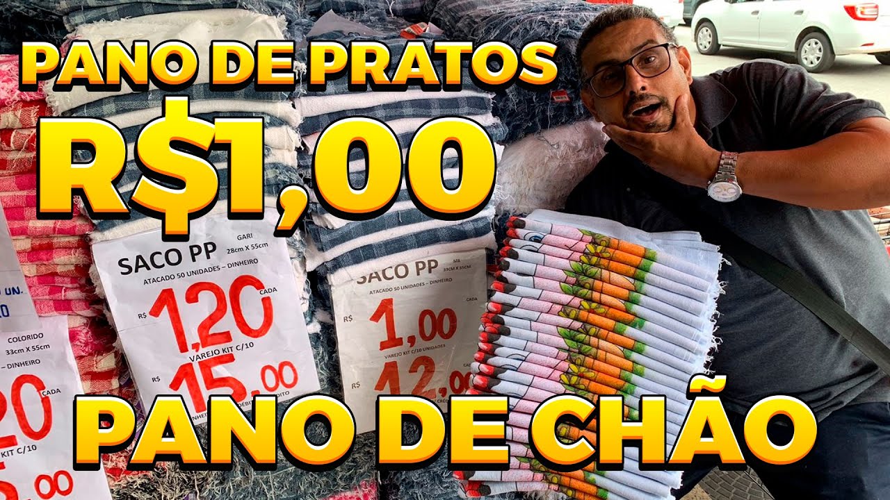 R$1,00 (Fabrica) Pano de Chão e Pano de Prato  Direto do Fabricante na Rua Bresser
