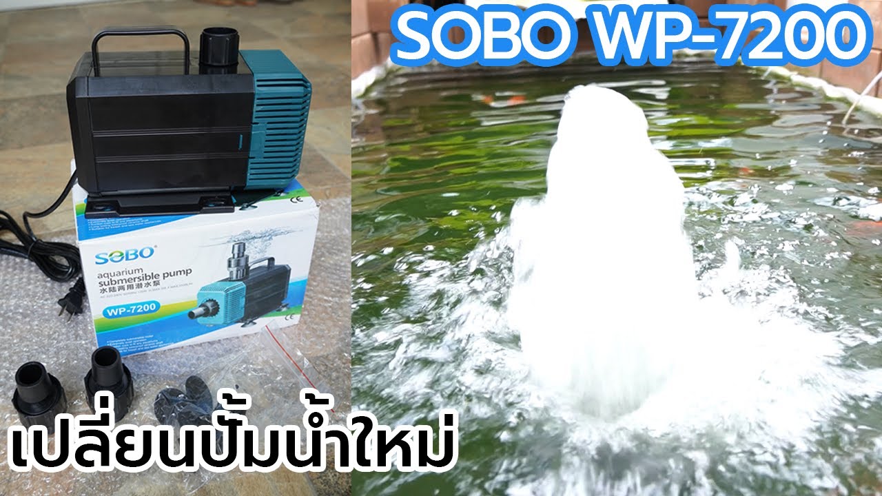 ปั้มน้ำบ่อปลา เปลี่ยนปั้มน้ำใหม่ ปั้มน้ำ SOBO WP-7200