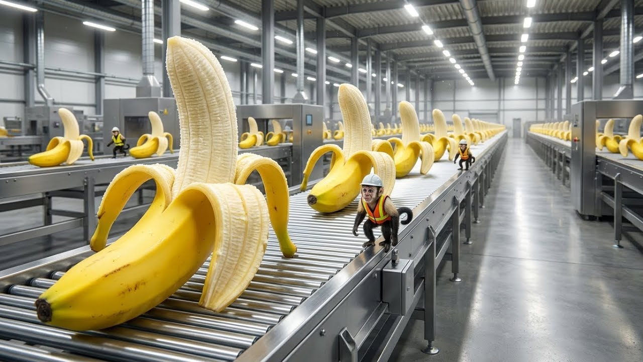 Inside the Banana Factory &mdash; Monkeys Grow, Harvest & Process Bananas at Massive Scale1214 1