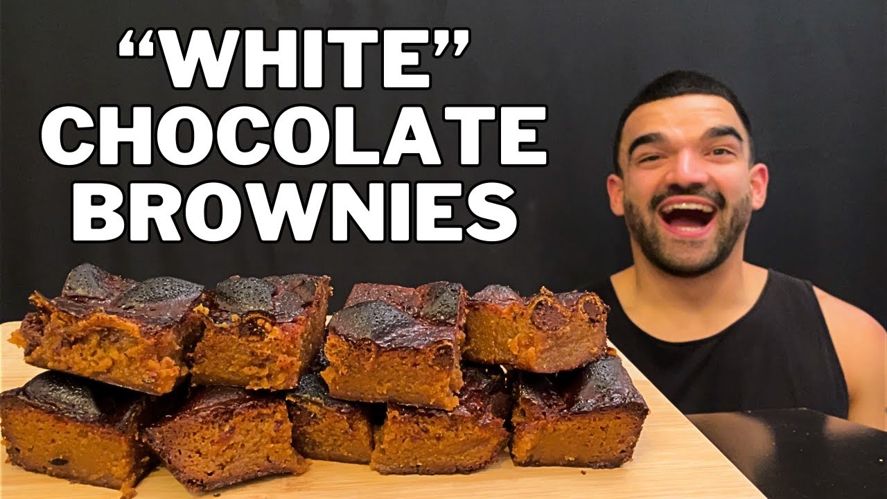 ASMR MUKBANG WHITE CHOCOLATE BROWNIES, WHITE CHOCOLATE DESSERT, SWEET DESSERT, EATING SOUNDS