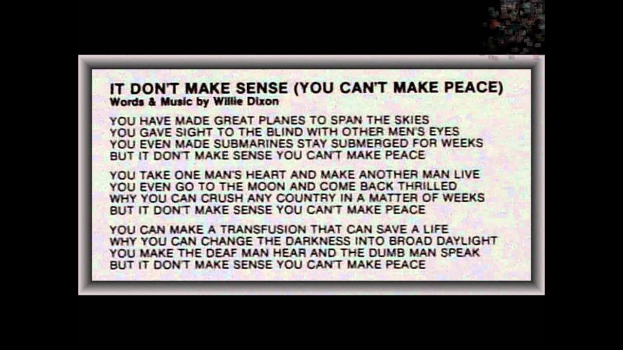 *** WILLIE DIXON - It don't make sense (you can't make peace) - ***