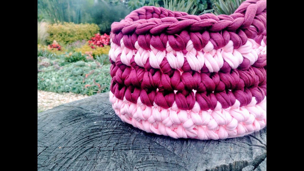 Cesto Redondo Organizador a Crochet | Paso a Paso en Trapillo 🧺