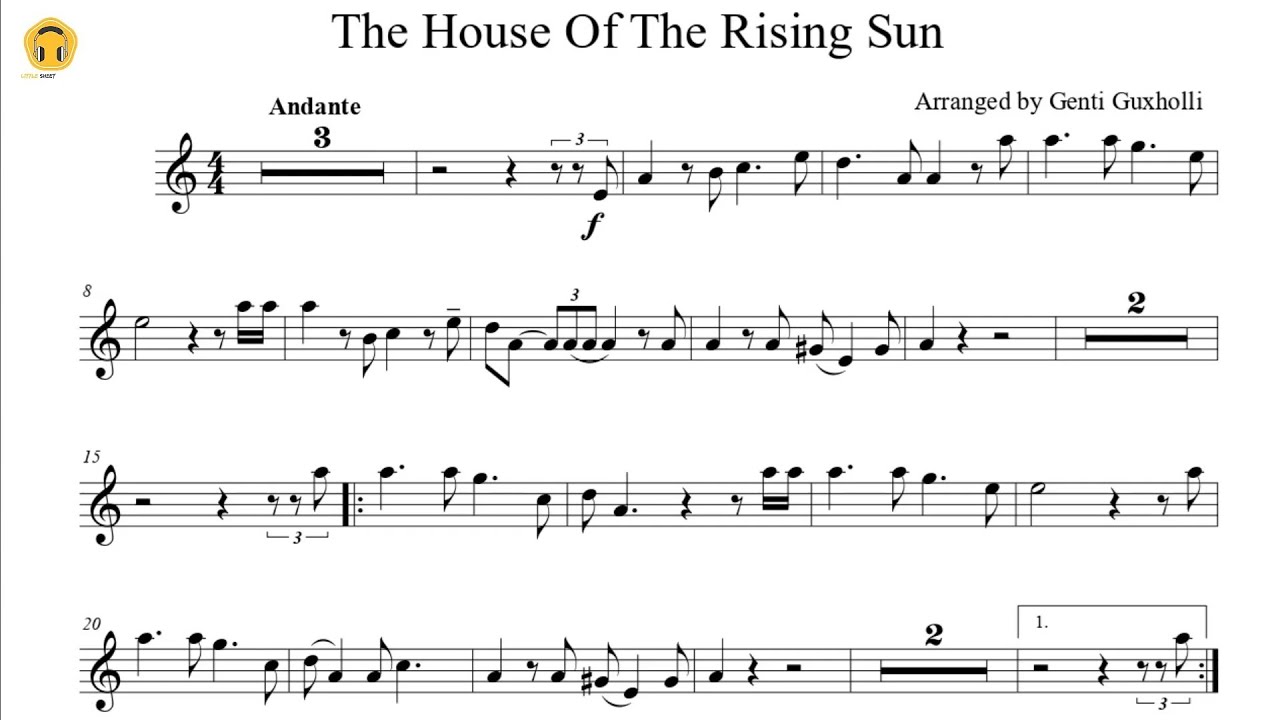 The House Of The Rising Sun by The Animals (Flute Solo with Piano Accompaniment/Sheets)