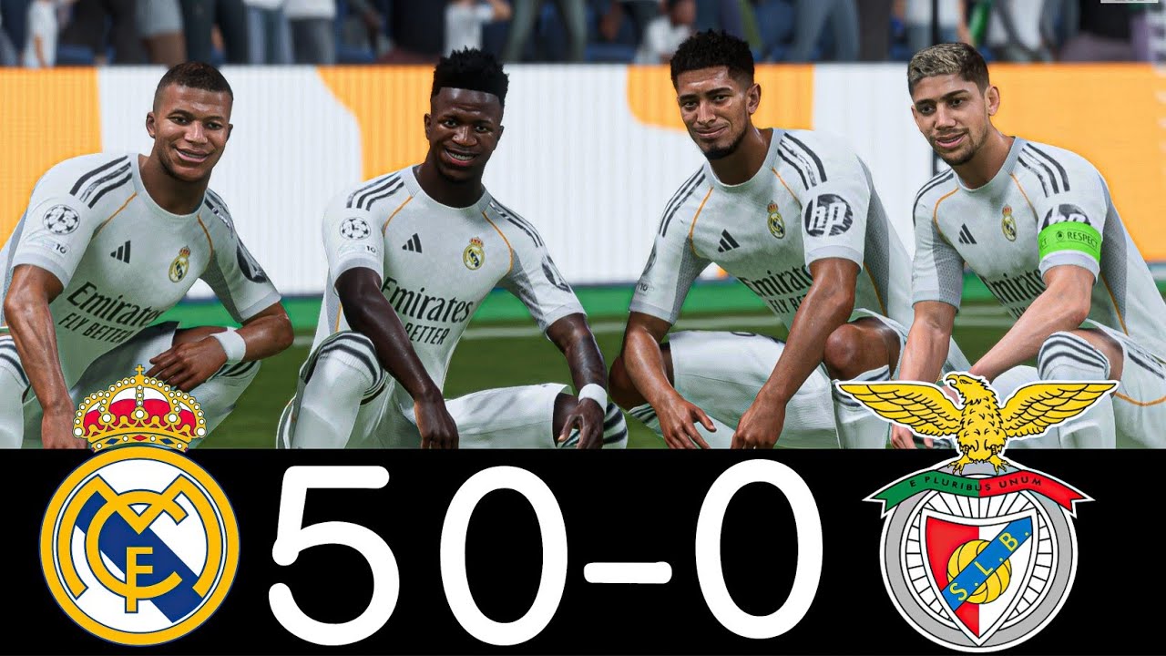 FC 26 Real Madrid vs Benfica Uefa Champions league 50-0 Super All Goals 