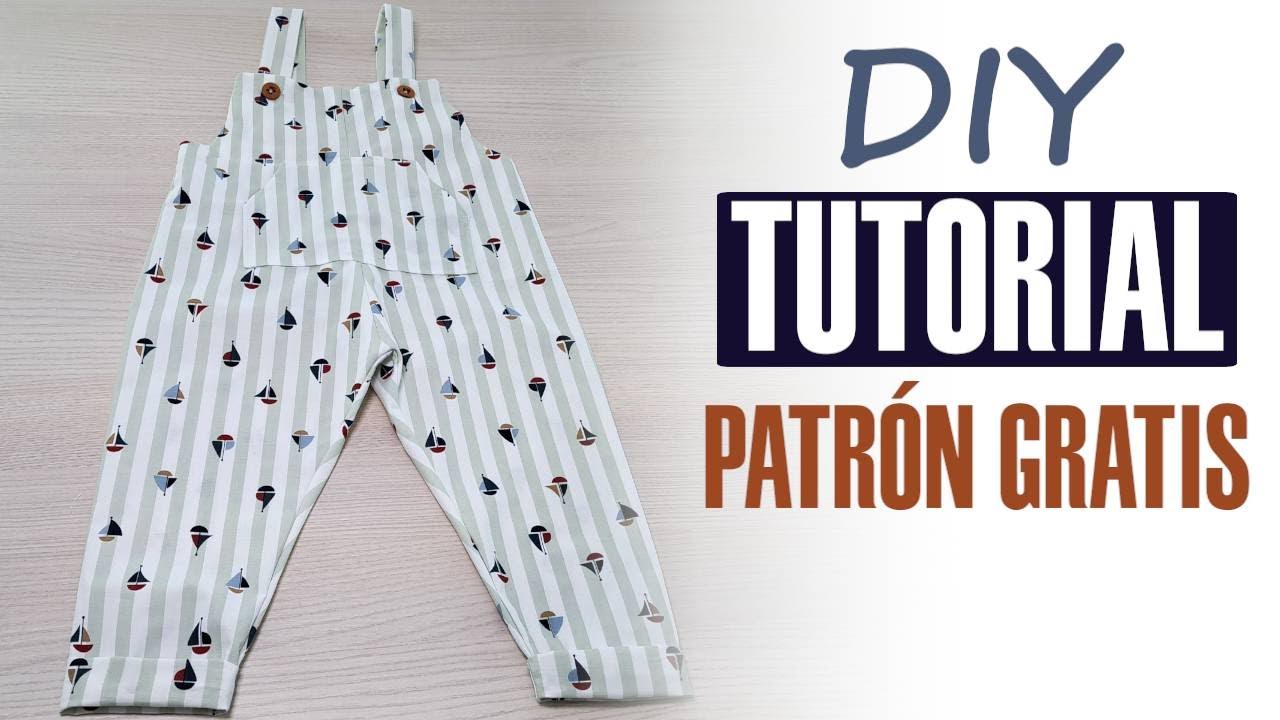 DIY paso a paso! Cómo coser un Peto para niños. Patrón gratis Enterito niña / niño para imprimir pdf