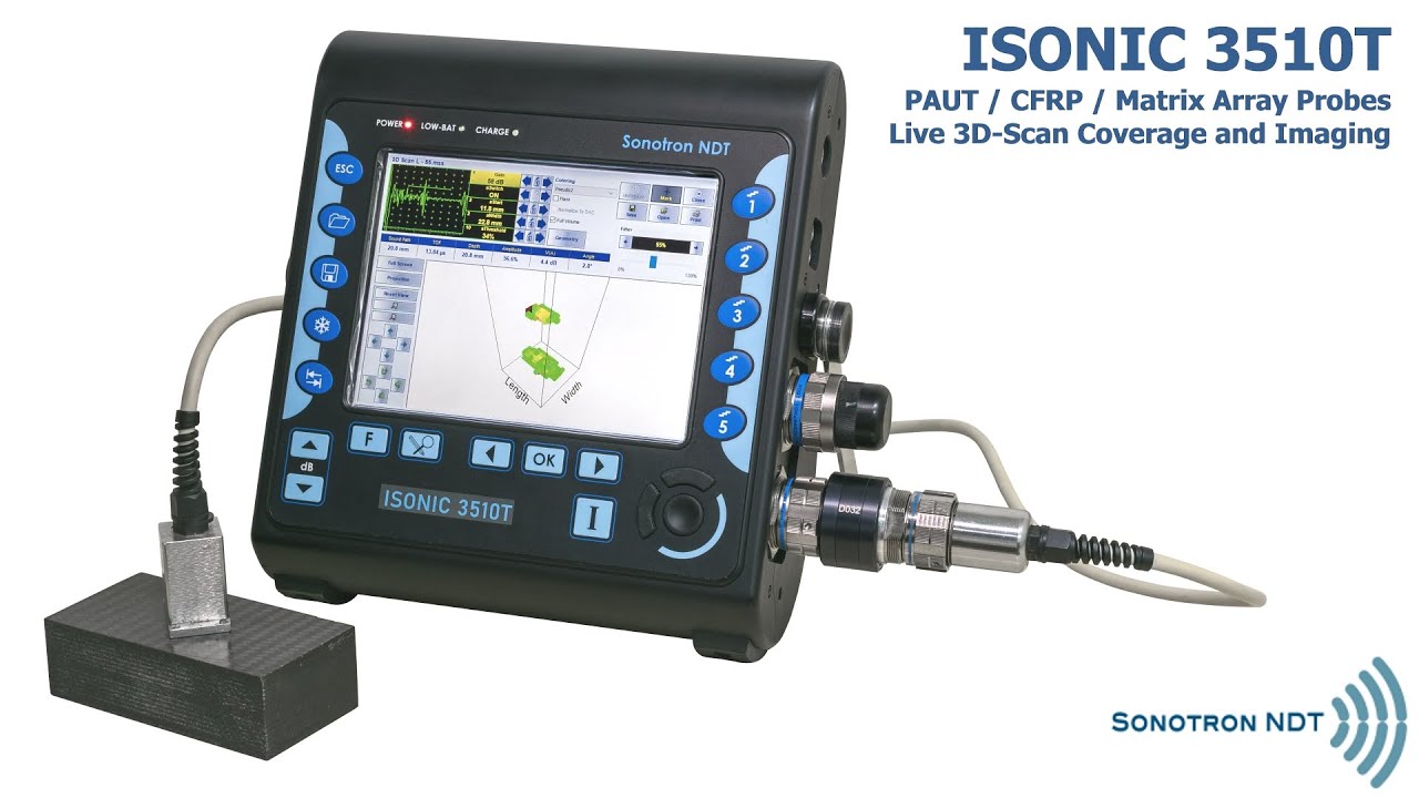 ISONIC 3510T / PAUT / CFRP / Matrix Array Probes / Live 3D-Scan Coverage and Imaging