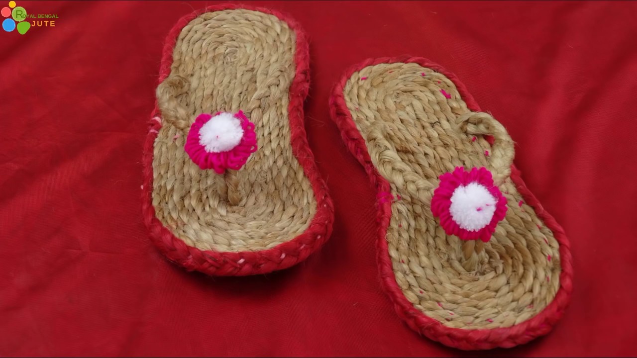 Handmade Slipper decoration DIY || jute craft sandals || make beautiful slipper