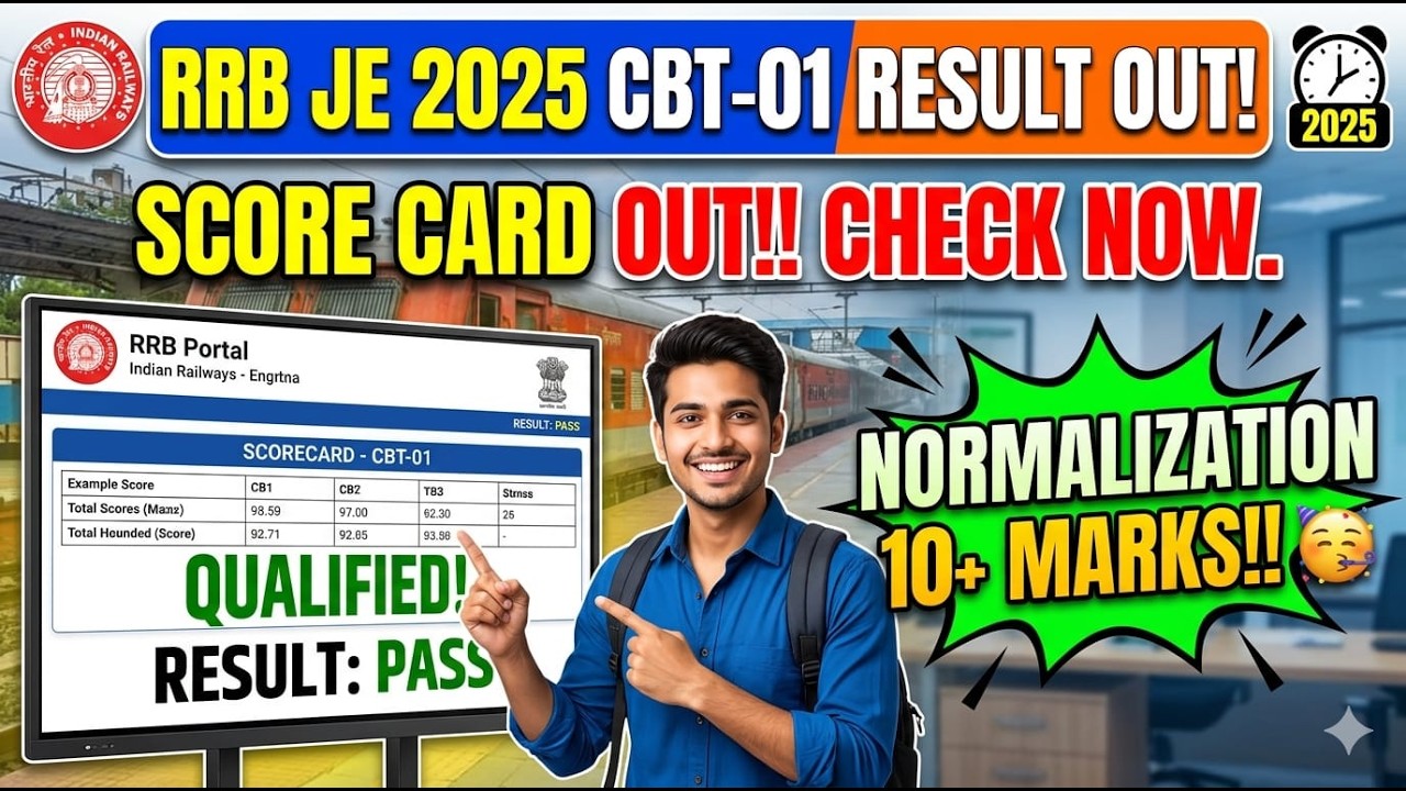 RRB JE 2025 Score Card OUT!! 😱 10+ Normalization Marks Explained