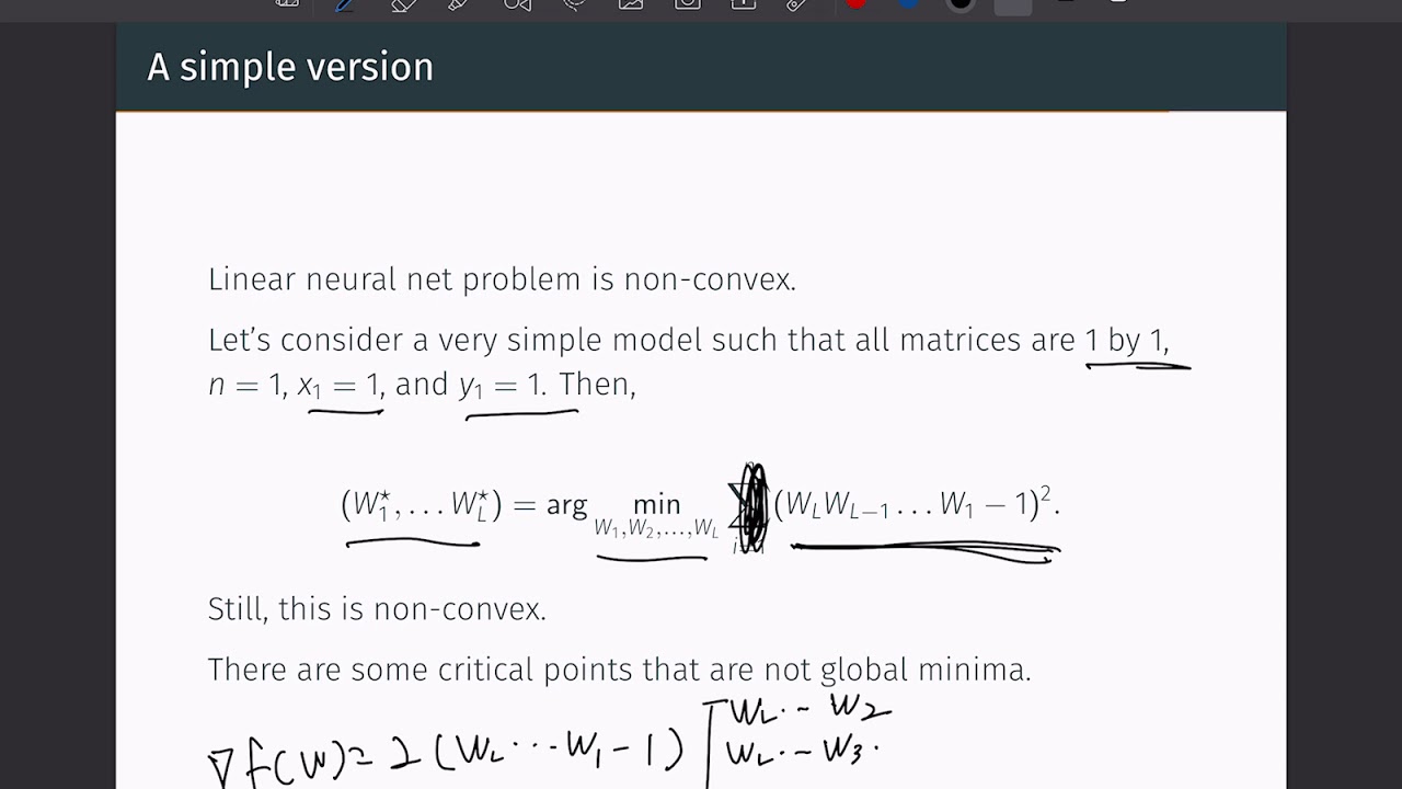 linear neural net and non convex optimization