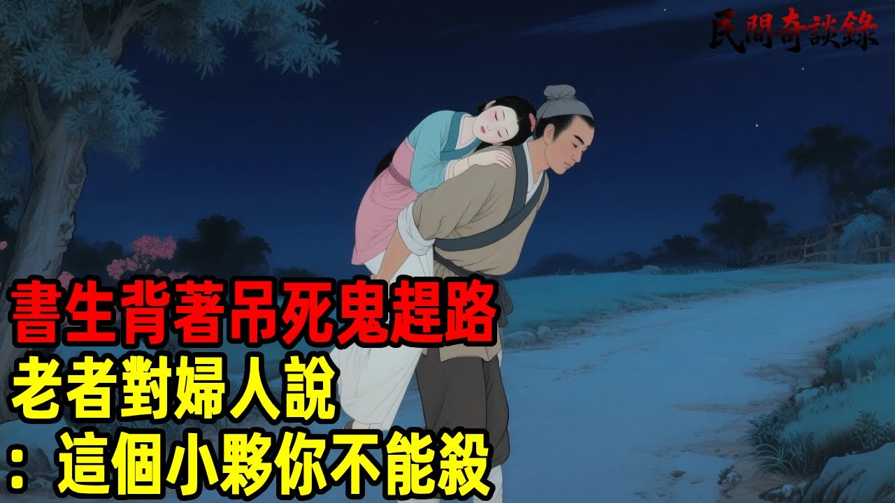 書生背著吊死鬼趕路，老者對婦人說：這個小夥你不能殺！【民間奇談錄】#民間故事 #台灣傳說 #懸疑故事 #銀髮頻道 #懷舊故事 #助眠故事