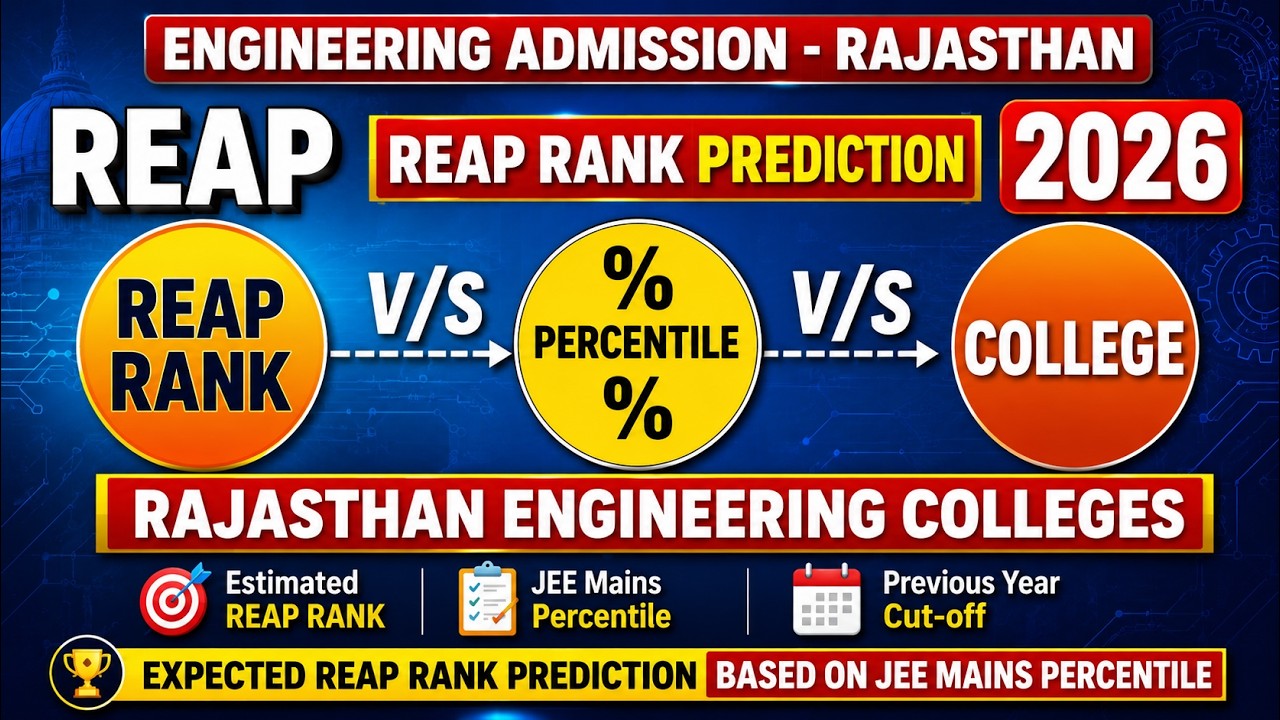 REAP 2026 Rank Prediction 🔥 JEE Percentile vs REAP Rank vs College | Check Your Expected Rank