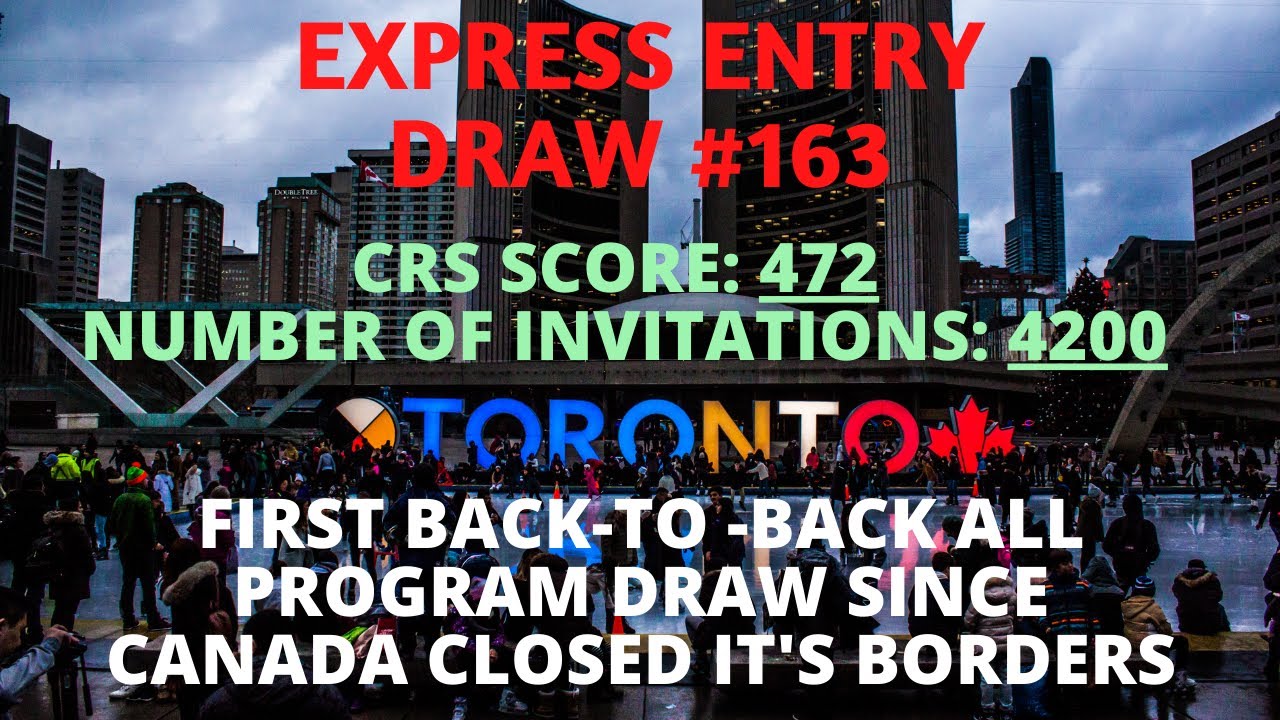 CRS Drops 3 Points | CANADA latest Express Entry Draw with CRS score 472 | Express Entry Draw #163