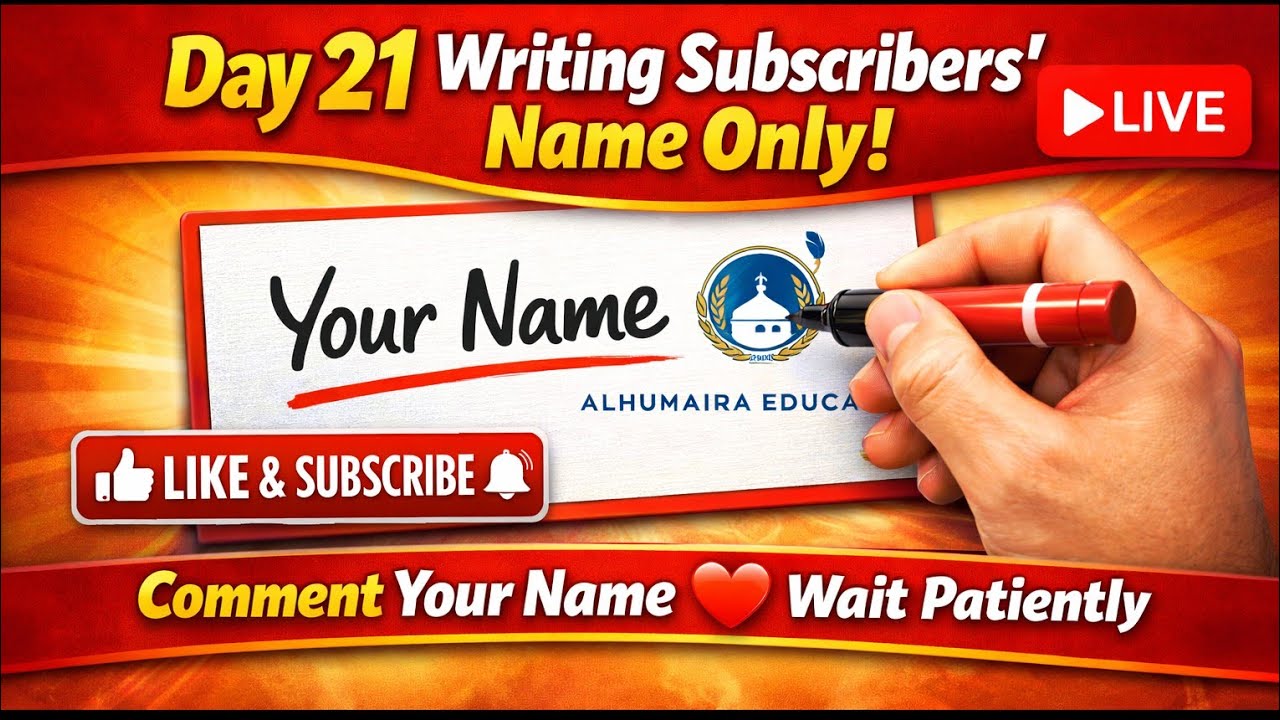 Day 21 Writing Subscribers' Name Only | Subscribe and Like | Comment Your Name ❤️ | Must Double Tap