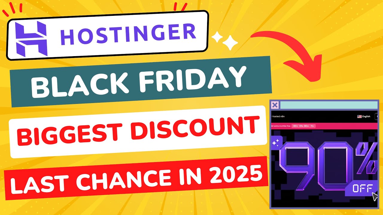 Черная пятница 2025 от Hostinger 🔥 СКИДКА 90% + бесплатный домен + AI Writer!