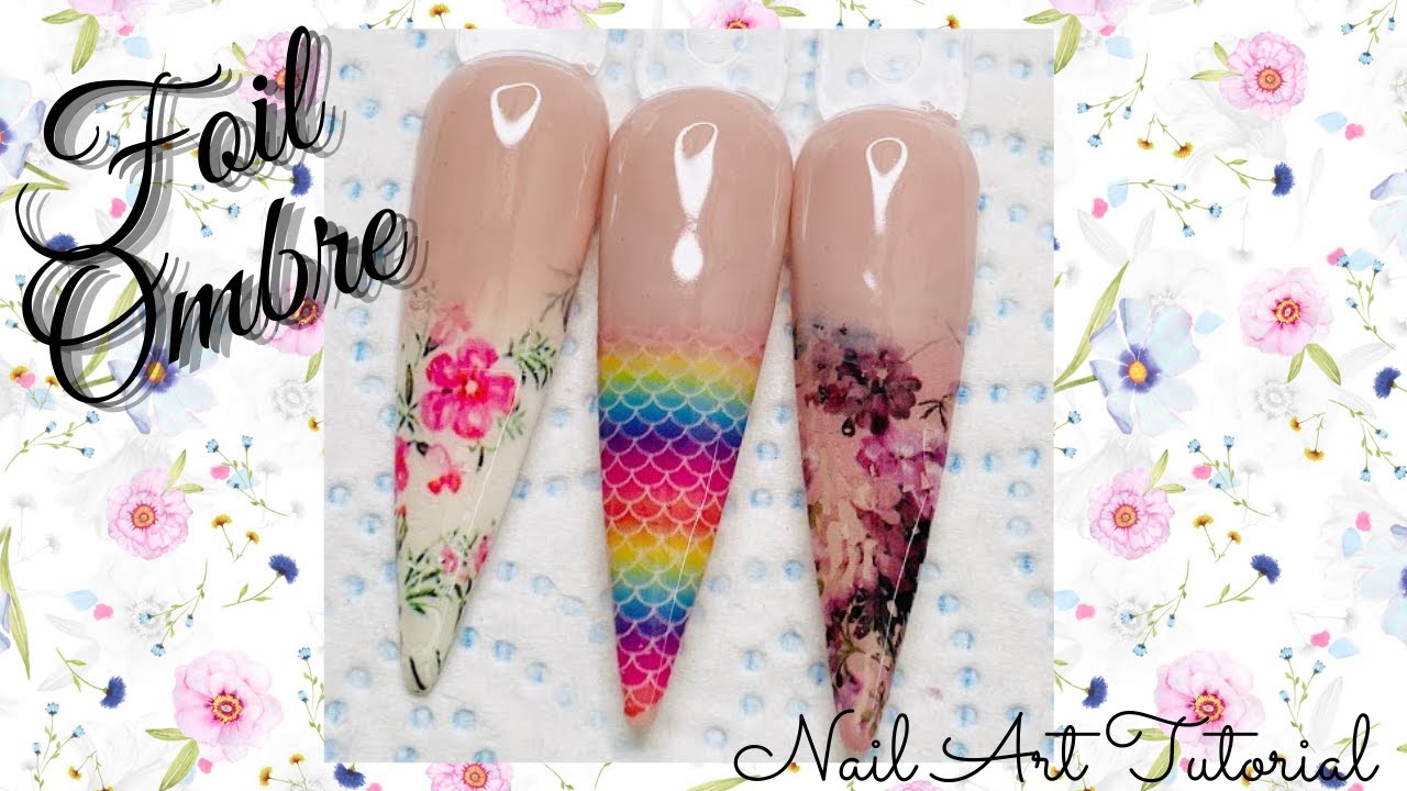 Gel Polish Ombre With Foils | Ombre With Foils | Gradient with Foils | Ombre Transfer Foils