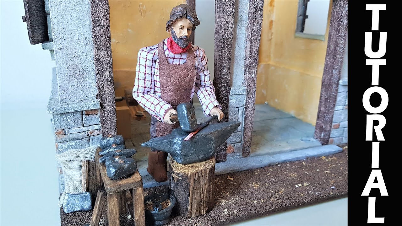 💡 TUTORIAL: Fabbro in movimento batte il martello 🔨 sull'incudine - 1 parte⚙️ Presepe meccanico