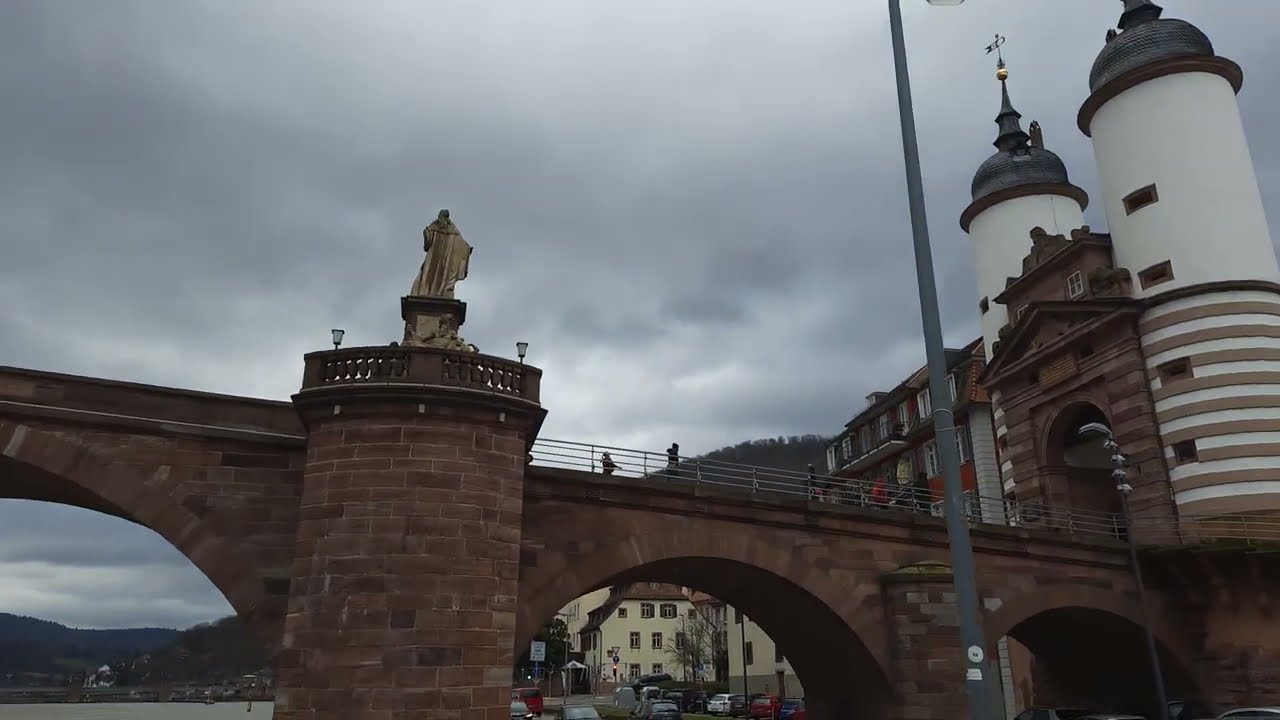 Theodor Heuss bridge to Old bridge (Heidelberg - Germany) | Neckar River walking way