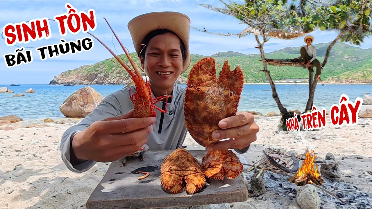 Sinh tồn bãi biển hoang vắng | Lần đầu trong đời bắt được hải sản ngon | survival on deserted island