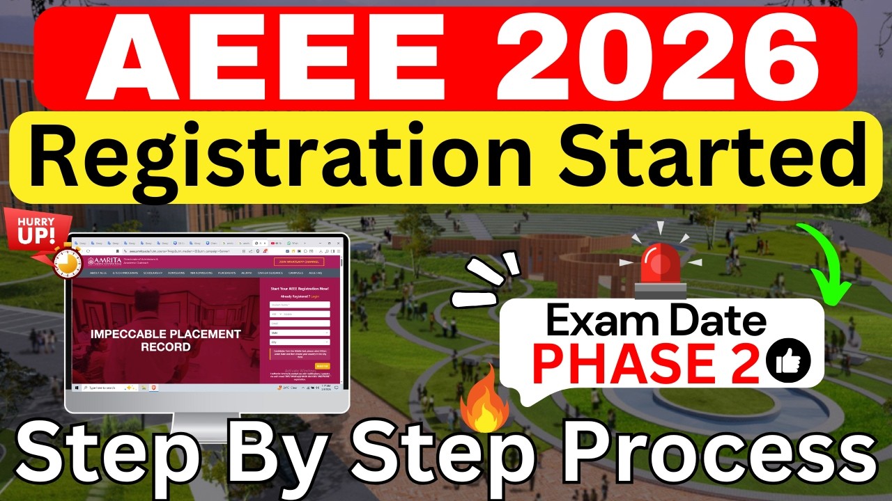 AEEE 2026 Phase 2 Registration - How To Fill Amrita B.Tech Phase 2 Application Form 2026 - AEEE 2026