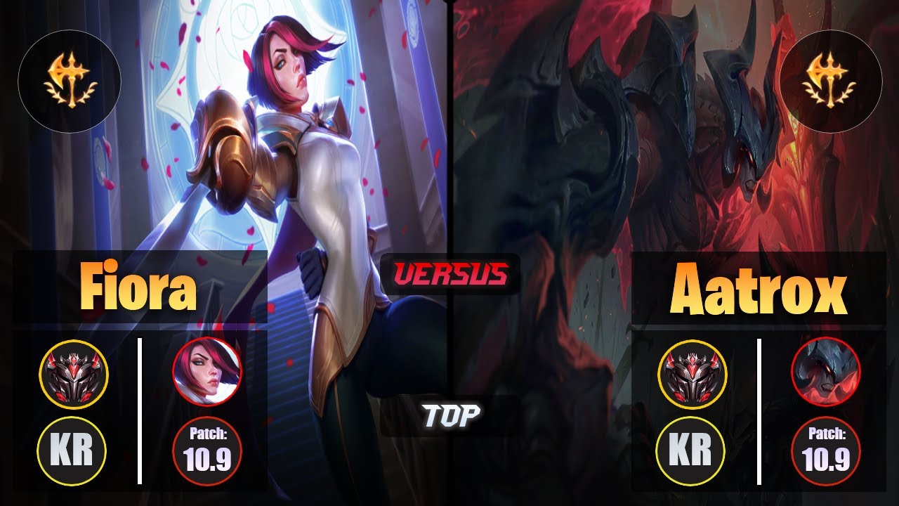 GrandMaster FIORA [Conqueror] (Top) VS  AATROX - Grandmaster KR Patch 10.9