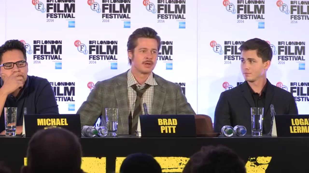 Fury - Press Conference  Pt 2 of 3 - Brad Pitt, Logan Lerman, Michael Pe&ntilde;a, Jon Bernthal, David Ayer