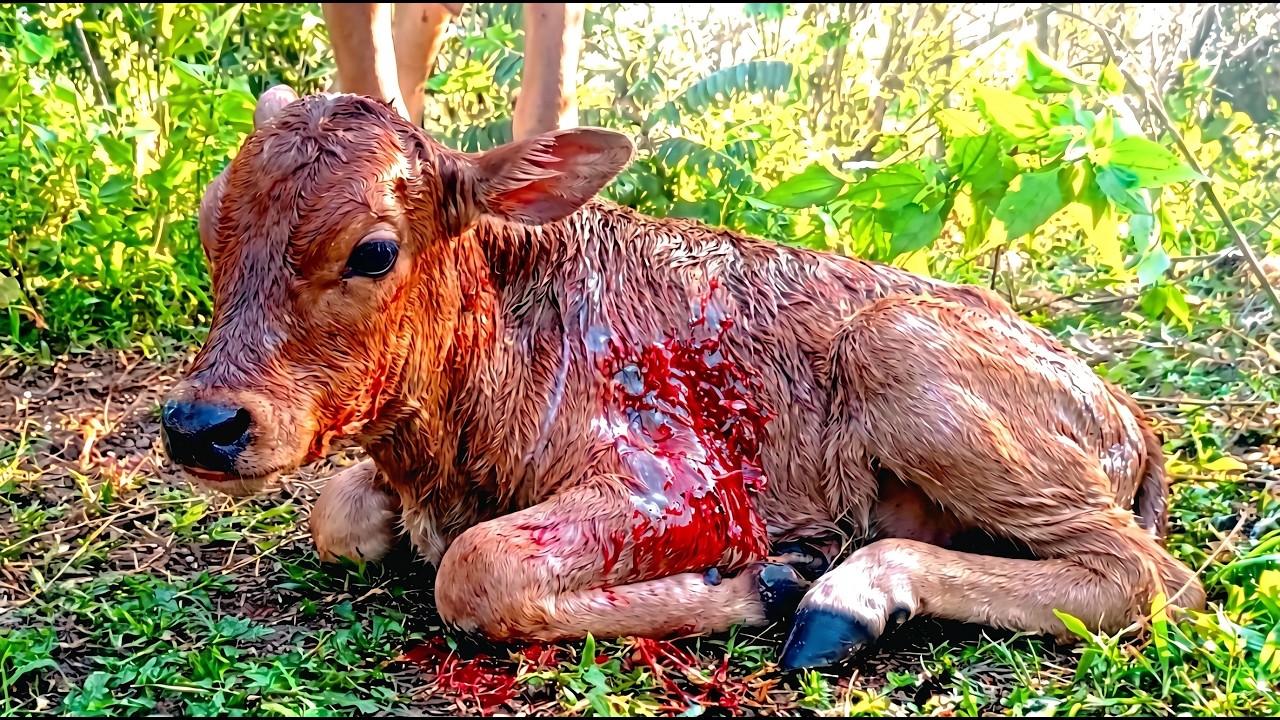 This Newborn Calf&rsquo;s First Steps Are Unbelievable - Cow Peaceful Nature ASMR
