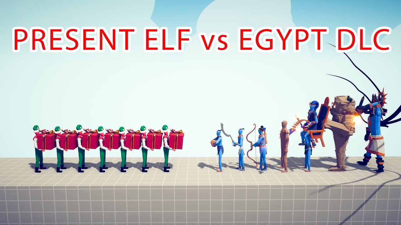 PRESENT ELF Team vs EGYPT DLC Team - Totally Accurate Battle Simulator TABS