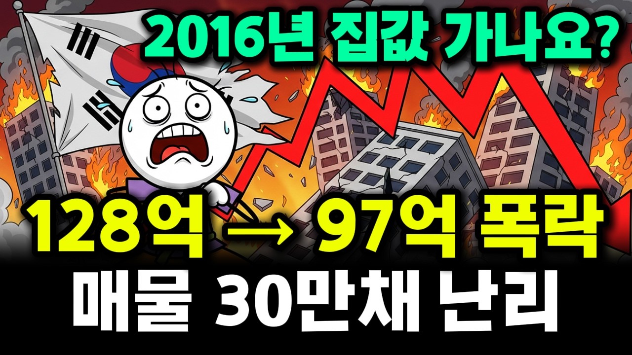 와, 진짜 2016년 집값 가나요?! 강남 128억이 97억으로 수직 낙하… 매물 30만 채 쏟아지며 난리 났습니다!