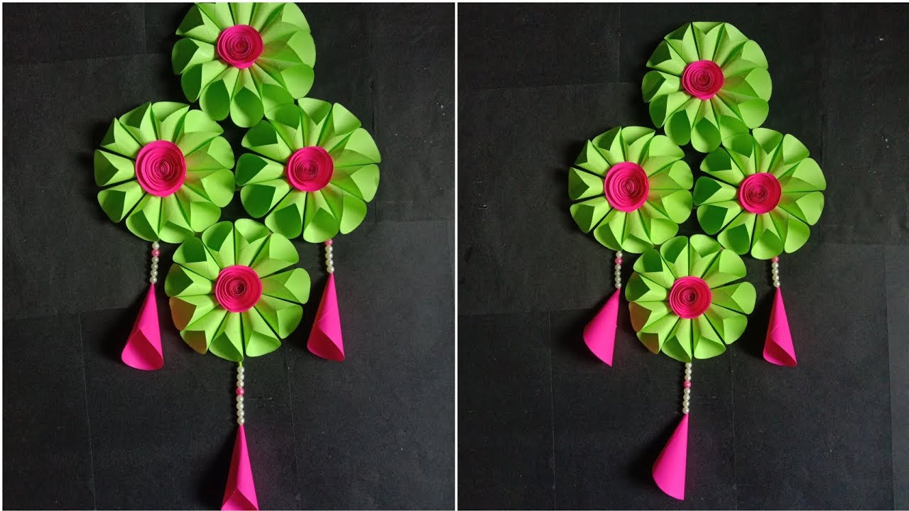 Beautiful paper craft ideas//how to create paper flower wall hanging ideas//DIY//paper craft 