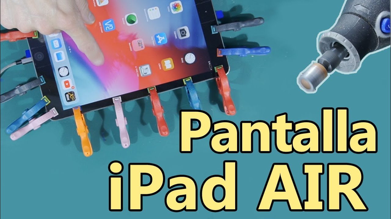 Apple iPad Air A-1474 🔧😎 Cómo ENCAJAR y pegar PANTALLA Táctil  🔧💯 Dremel Multi Herramienta