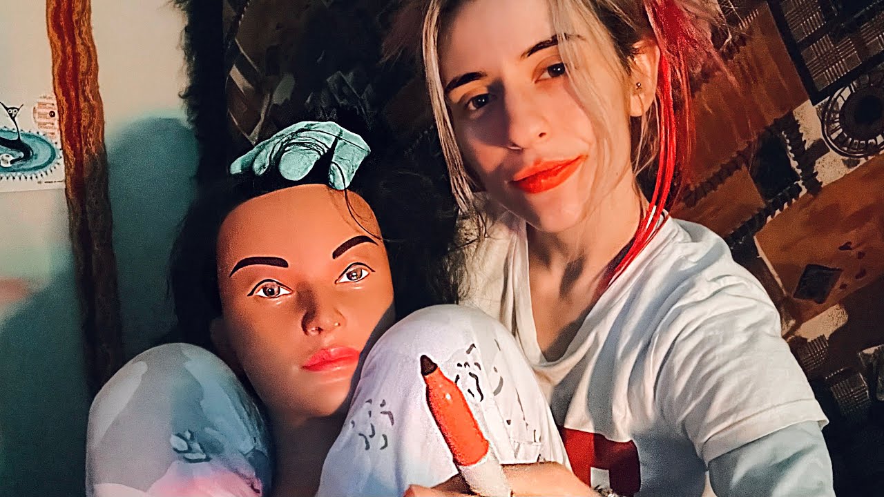asmr - CHAOTIC draw u + AGGRESSIVE doll head scratch ⚡️🎨