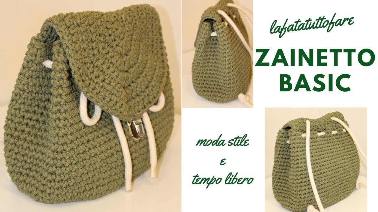 TUTORIAL: Zaino Basic/crochet backpack /mochila crochet***lafatatuttofare***