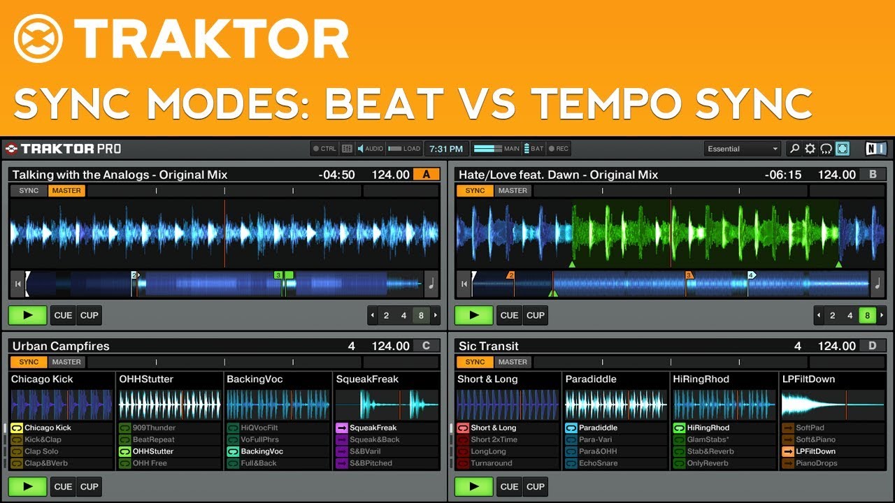 Traktor Pro 2 Sync Modes Tutorial: Beat Sync vs Tempo Sync