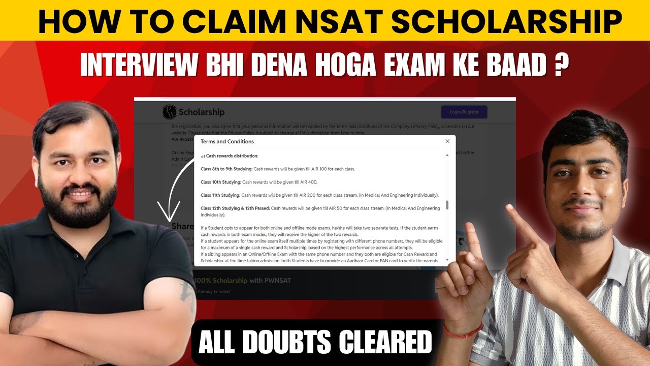 PW NSAT 2025 Full Process 🔥 | Scholarship Kaise Milegi? | Interview, Results, All Doubts Clear!