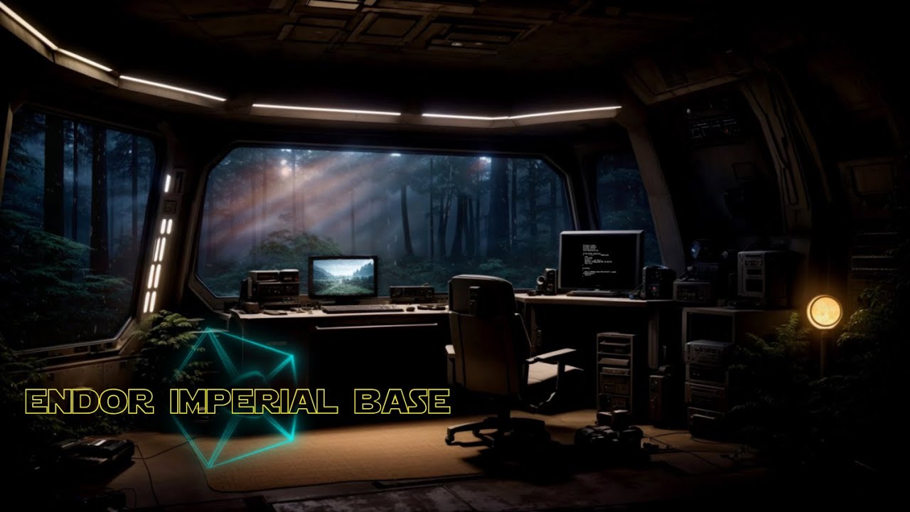 Endor Imperial Base | Rainy Night Star Wars Ambience Radio Chatter & Atmospheric Drone Sounds