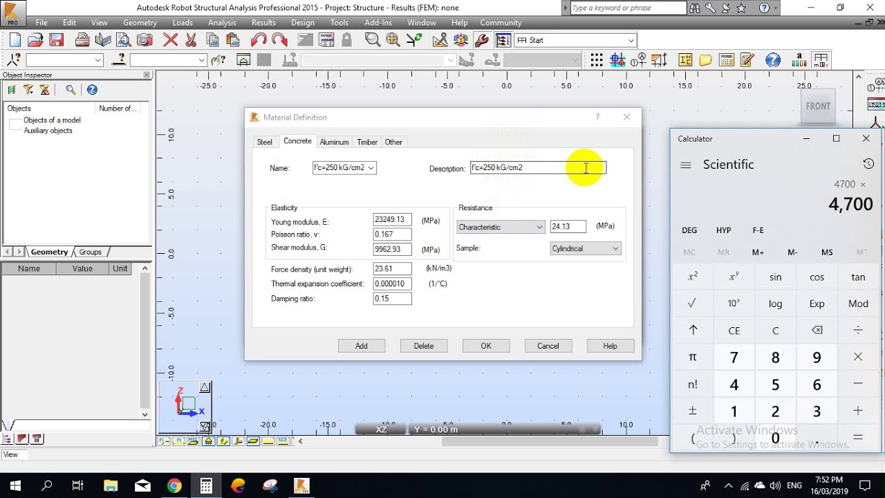 Autodesk Robot Structural Analysis - Addition of Concrete and Design Codes