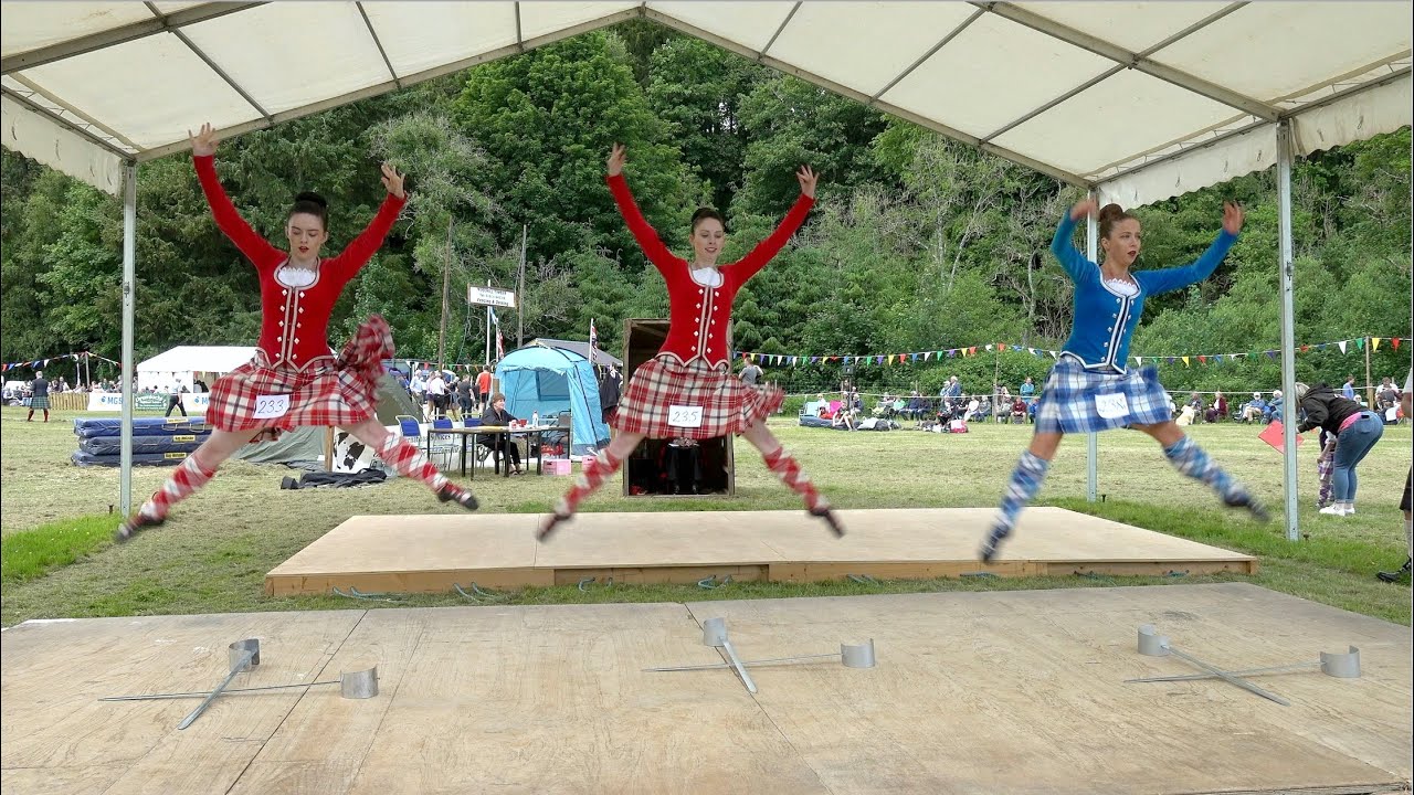 Sword Dance competition with Scottish champions during the 2022 Drumtochty Highland Games